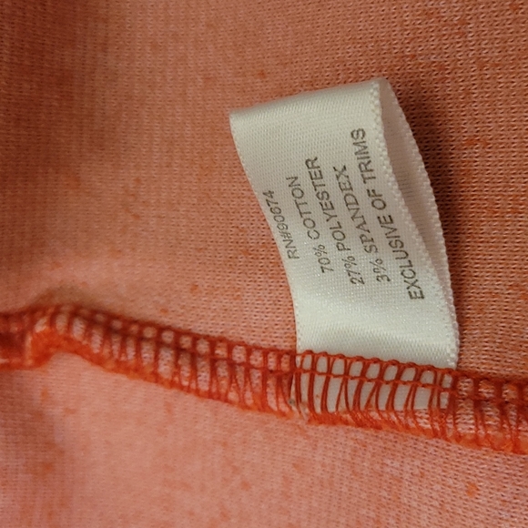 Boston Proper short sleeve hooded sport jacket. Size XS,  Coral (orange tint) - Picture 8 of 9